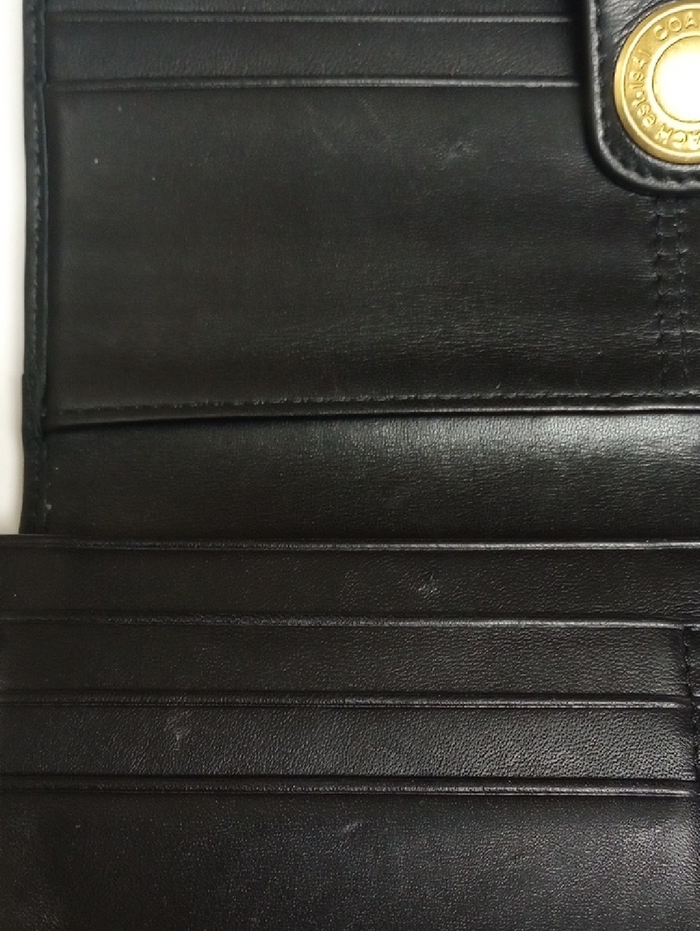 COACH VINTAGE 90'S EARLY Y2K BLACK LEATHER TWO SIDED MONOGRAM WALLET - Picture 11 of 14